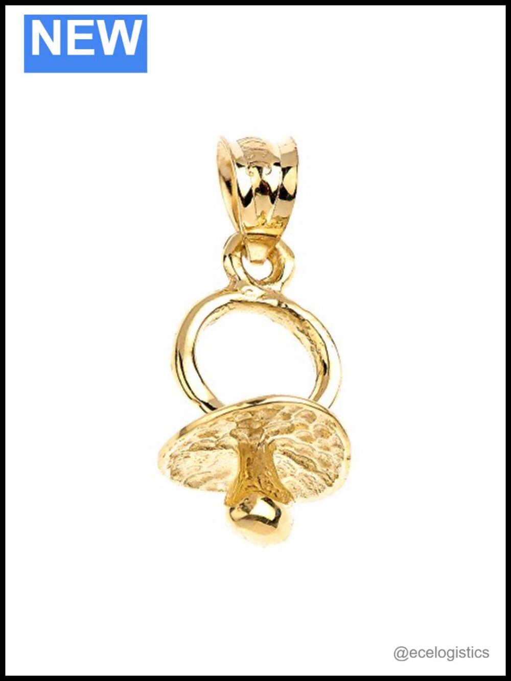 10k Yellow Gold Pacifier Charm Pendant